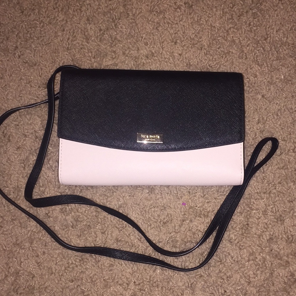 Kate Spade black and white clutch with crossbody